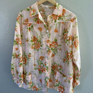 Vintage Kari of California Long Sleeve Floral Smock/Blouse‎